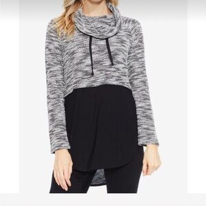 Two by Vince Camuto Black & White Cowl Neck Sweater M